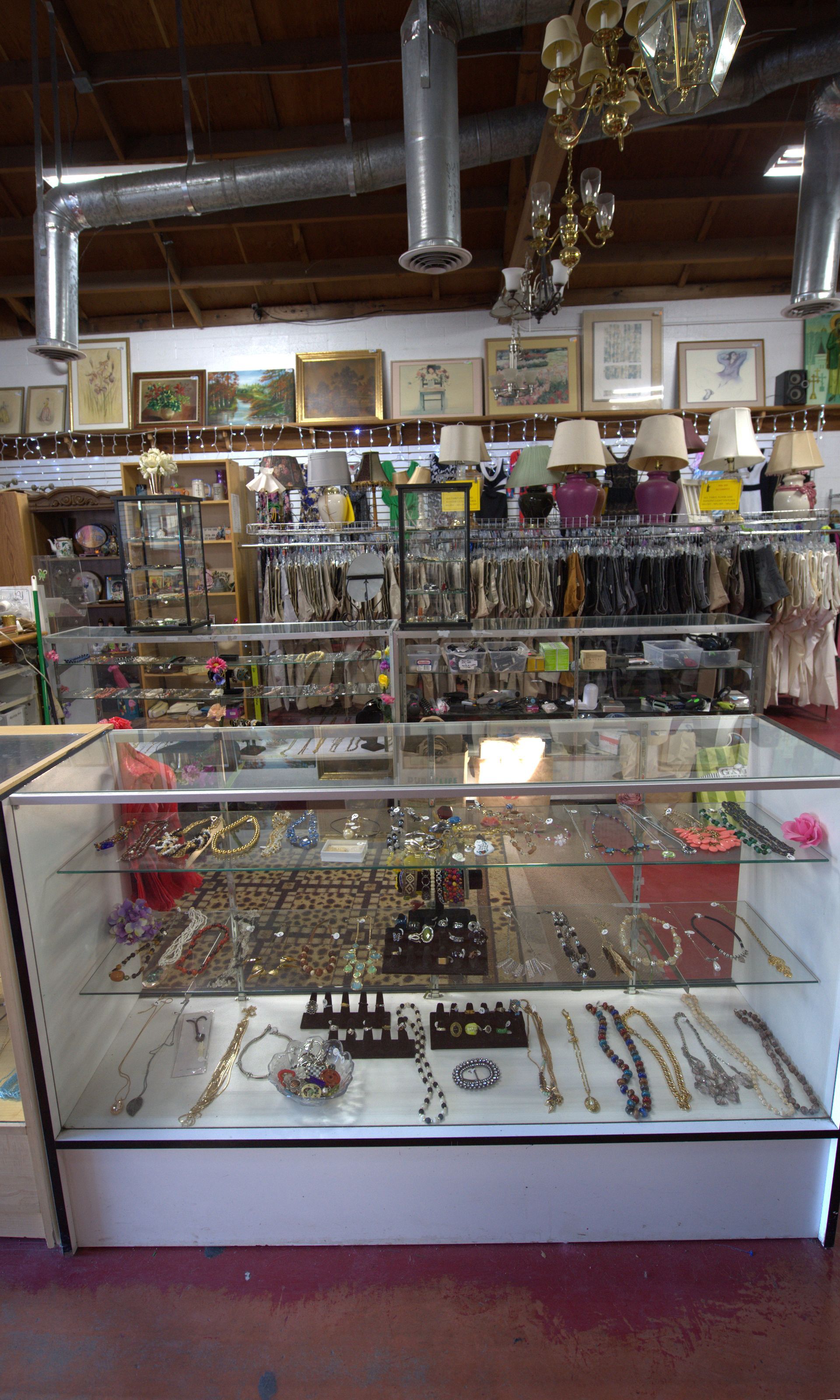 A display case filled with lots of jewelry in a store.
